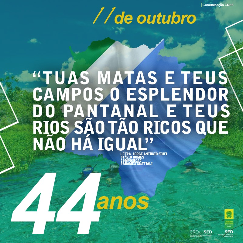 Câmara de Itaporã, parabeniza população de Mato Grosso do Sul pelos 44 anos de emancipação